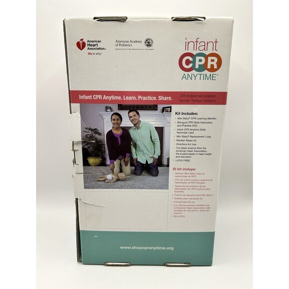 American Heart Association Infant CPR Anytime Kit Inflatable Manikin Latex free - Picture 3 of 15